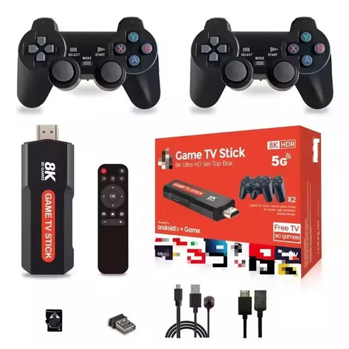 Android 12 TV BOX X2 PLUS 8K Retro Video Games Console with Wireless Controller